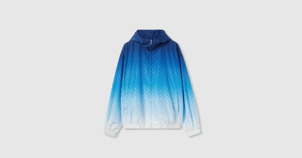 GUCCI グラデーションブルー レザージャケット　希少 edbc70555380164b53158b4c4b37b7