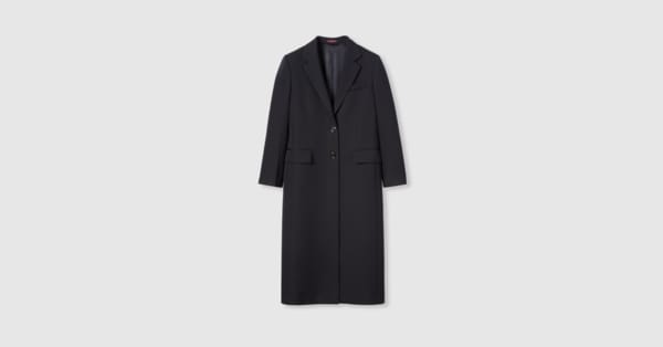 Double wool coat in navy | GUCCI® US