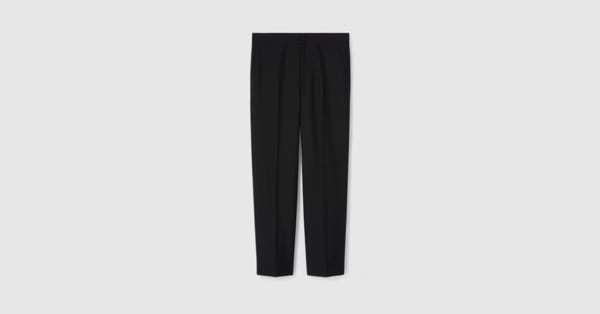 ロゴ ウールブレンドツイル パンツ ・ブラック | GUCCI公式