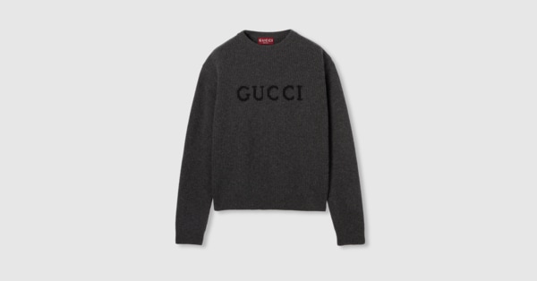 ウールカシミア リブニット セーター ・ダークグレー＆ブラック