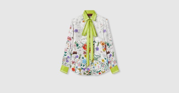 今期 GUCCI シルク ホワイト シャツ 720539_ZAISQ_9205_004_100_0000