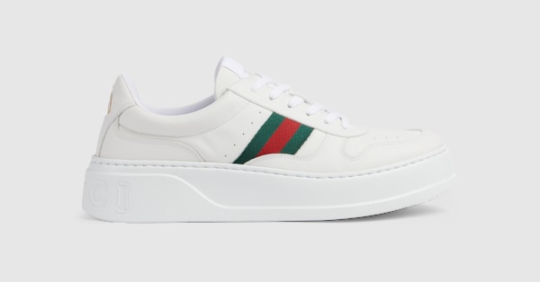 メンズ チャンキースニーカー ・ホワイト レザー | GUCCI公式