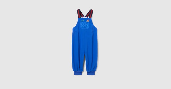 Baby fleece overall in blue | GUCCI® US