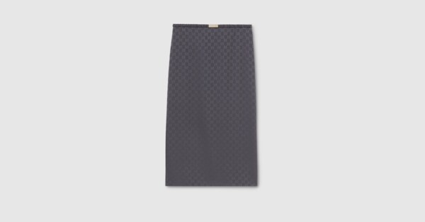 GGコットンシルクジャカード スカート ・ダークグレー | GUCCI公式