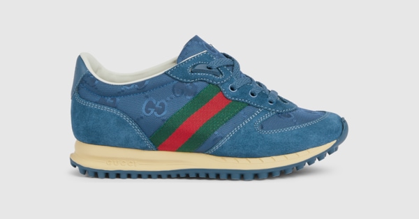 Children's Gucci Re-Motion sneakers in blue GG nylon and suede