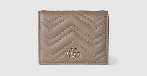 GG Marmont small wallet in taupe leather | GUCCI® US