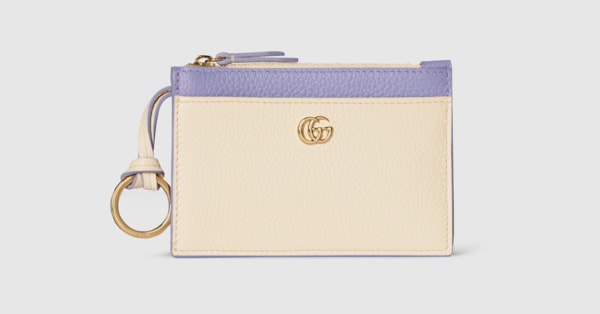 日本限定 ダブルG バイカラー ジップ キーポーチ ・アイボリー