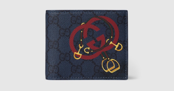 新品同様‼️ 新作　グッチ　GUCCI 財布　二つ折り　折り財布　GGスプリーム プリント GG 二つ折りウォレット ・ダークブルー GGスプリーム | GUCCI公式