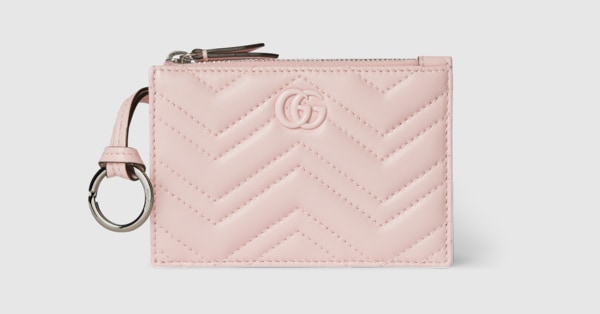ダブルG ジップ キーポーチ ・ピンク レザー | GUCCI公式