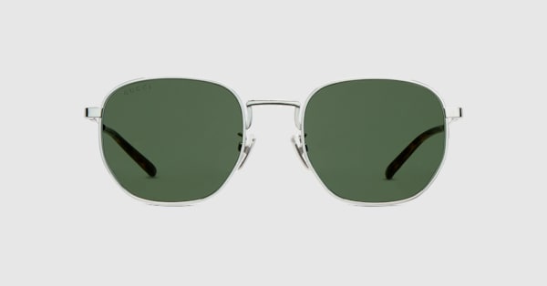 Round frame sunglasses in silver | GUCCI® US