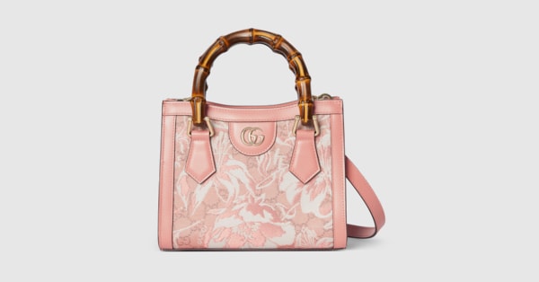 GUCCI リボン付きトートバッグ ベージュ/ピンク