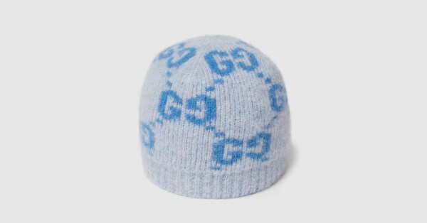 GG alpaca blend hat in blue and light blue | GUCCI® US