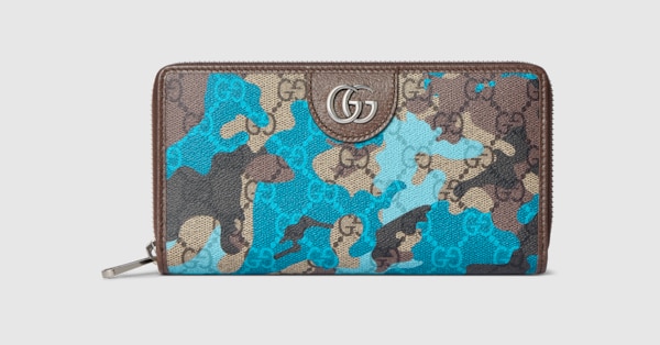 GG ジップアラウンドウォレット ・ブルー GG ファブリック | GUCCI公式