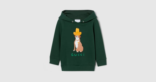 チルドレンズ〕プリント スウェットシャツ ・ダークグリーン | GUCCI公式