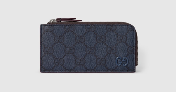 GG ジップカードケース ボルドー トリム ・ダークブルー GGスプリーム
