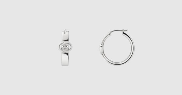 Gucci Interlocking hoop earrings in 925 sterling silver | GUCCI® US