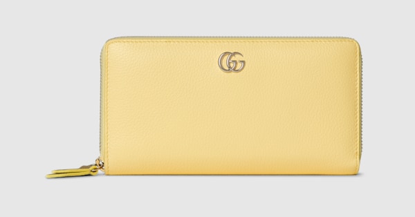 ダブルG ジップアラウンドウォレット ・ライトイエロー レザー | GUCCI公式