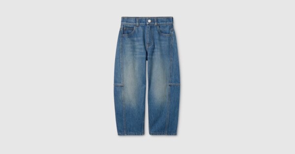 Children's denim pants in blue | GUCCI® US