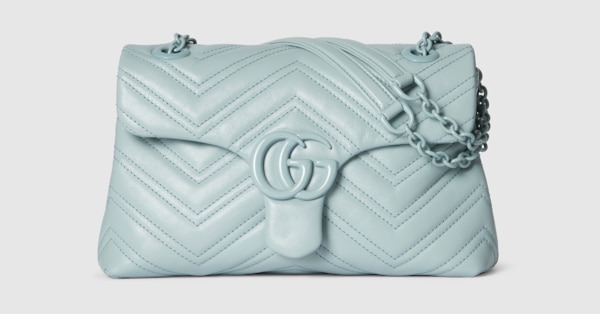 GGマーモント〕スモール ショルダーバッグ ・アイシーブルー レザー