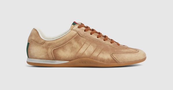 Men's Gucci Shift sneaker in brown leather | GUCCI® US