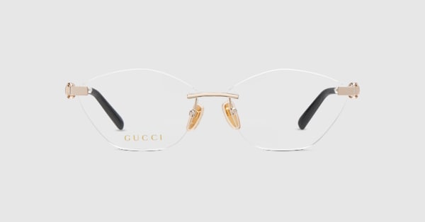 Cat-eye optical frame in gold-toned | GUCCI® US