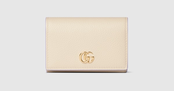 日本限定 ダブルG バイカラー カードケース ・アイボリー レザー