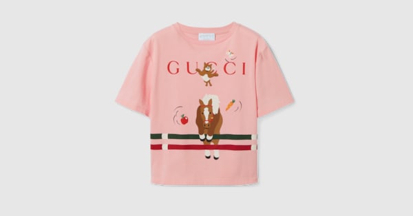 チルドレンズ〕プリント コットン Tシャツ ・ライトピンク | GUCCI公式