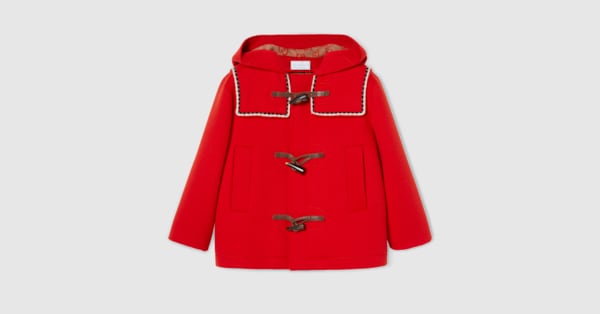 GUCCI チルドレン　コート チルドレンズ〕ダブル ウール コート ・レッド | GUCCI公式