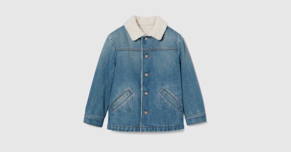 Children's denim jacket in blue | GUCCI® US