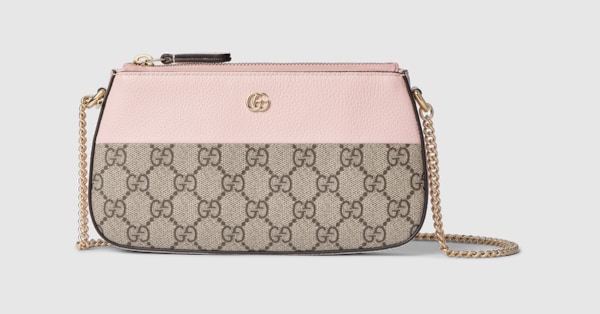 Bi-colour GG Marmont mini bag in pink leather | GUCCI® SG