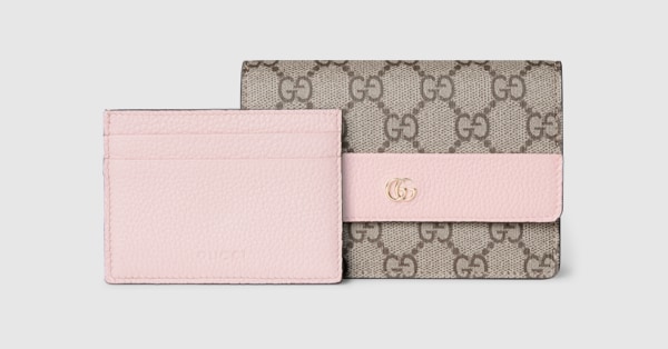 Ya8888【GUCCI】極美品　箱袋付き　グッチ　ダブルG付き ダブルG ウォレット ・ピンク レザー | GUCCI公式