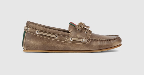 GUCCI モカシン　デッキシューズ メンズ デッキシューズ ・ブラウン レザー | GUCCI公式