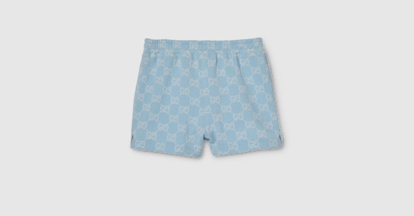 Baby GG cotton shorts in light blue | GUCCI® US