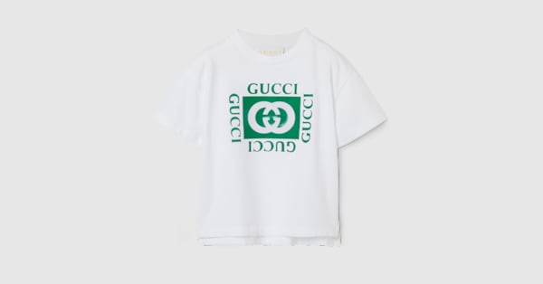 Gucci Tシャツ 24months 2歳 Baby cotton T-shirt with print in white | GUCCI® DK