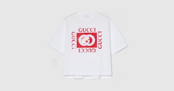 チルドレンズ〕プリント コットン Tシャツ ・ホワイト | GUCCI公式