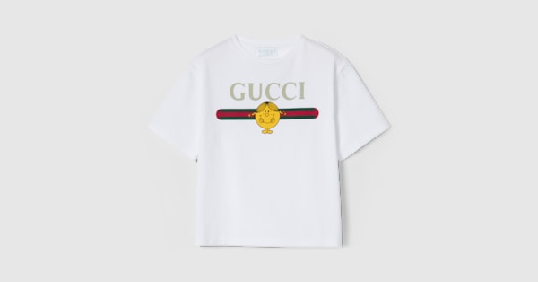 Children's cotton T-shirt with print in white | GUCCI® US