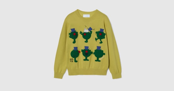 Children's cotton sweater in lime green | GUCCI® US