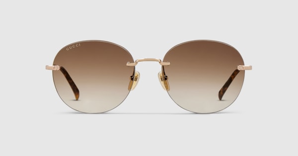 Specialized fit frameless sunglasses in rose gold | GUCCI® US