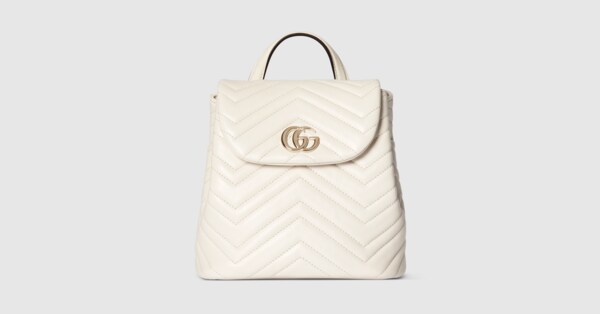 GG Marmont mini backpack in white leather | GUCCI® NZ display picture 1