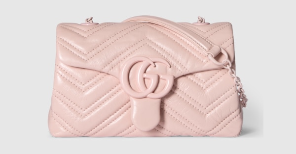 GG Marmont mini shoulder bag in pink leather | GUCCI® US