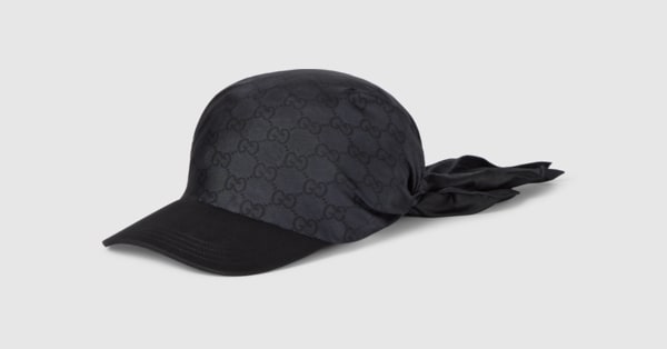 GG silk twill baseball cap in black | GUCCI® US