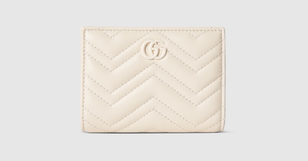 GUCCI Marmont wallet white　マーモント　二つ折り財布 GG Marmont wallet in ivory leather | GUCCI® US