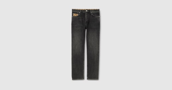 グッチ　デニム　メンズM GUCCI ウォッシュドコットンデニム パンツ ・ブラック | GUCCI公式