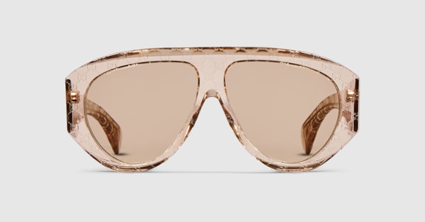 Mask frame sunglasses in light pink | GUCCI® US