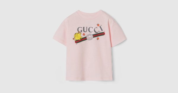 ベビー〕プリント コットン Tシャツ ・ペールピンク | GUCCI公式