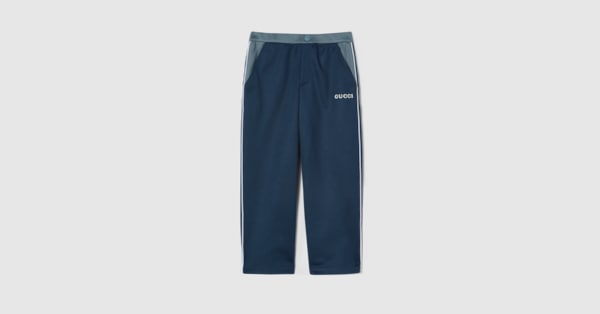 Children's technical jersey trousers in dark blue and blue | GUCCI® ZA