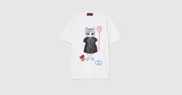 ✨美品✨ gucci ヒグチユウコ　Tシャツ　サイズ:12（XXL） 日本限定 ヒグチユウコ コットンジャージー Tシャツ ・ホワイト