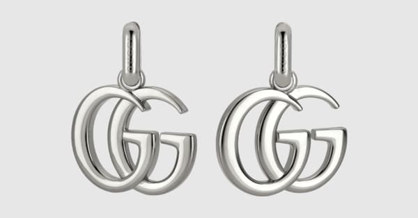 ダブルG ピアス ・パラジウムトーン ブラス & アルミニウム | GUCCI公式