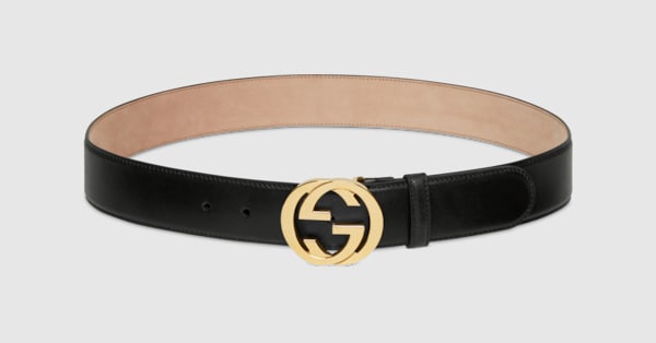 GUCCI ベルト Reversible belt with Interlocking G buckle in black Supreme and