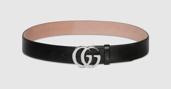 小物 FW1995 GUCCI LEATHER BELT Flat Marmont belt in black leather | GUCCI® US
